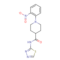2d structure of 1-(2-nitrophenyl)-N-(1,3,4-thiadiazol-2-yl)piperidine-4-carboxamide