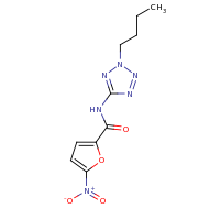 2d structure of N-(2-butyl-2H-1,2,3,4-tetrazol-5-yl)-5-nitrofuran-2-carboxamide