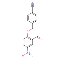 2d structure of 4-(2-formyl-4-nitrophenoxymethyl)benzonitrile