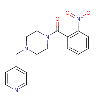 2d structure of 1-[(2-nitrophenyl)carbonyl]-4-(pyridin-4-ylmethyl)piperazine