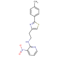 2d structure of N-{2-[2-(4-methylphenyl)-1,3-thiazol-4-yl]ethyl}-3-nitropyridin-2-amine