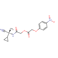 2d structure of {[(1R)-1-cyano-1-cyclopropylethyl]carbamoyl}methyl 2-(4-nitrophenoxy)acetate