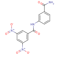 2d structure of N-(3-carbamoylphenyl)-3,5-dinitrobenzamide