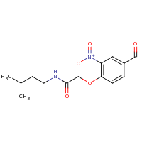 2d structure of 2-(4-formyl-2-nitrophenoxy)-N-(3-methylbutyl)acetamide