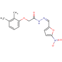 2d structure of 2-(2,3-dimethylphenoxy)-N'-[(1Z)-(5-nitrofuran-2-yl)methylidene]acetohydrazide