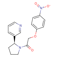 2d structure of 2-(4-nitrophenoxy)-1-[(2S)-2-(pyridin-3-yl)pyrrolidin-1-yl]ethan-1-one
