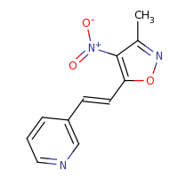 2d structure of 3-[(E)-2-(3-methyl-4-nitro-1,2-oxazol-5-yl)ethenyl]pyridine