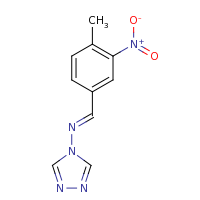 2d structure of (NE)-N-[(4-methyl-3-nitrophenyl)methylidene]-4H-1,2,4-triazol-4-amine