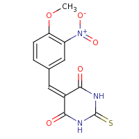 2d structure of 5-[(4-methoxy-3-nitrophenyl)methylidene]-2-sulfanylidene-1,3-diazinane-4,6-dione