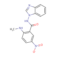2d structure of N-(1H-1,3-benzodiazol-1-yl)-2-(methylamino)-5-nitrobenzamide