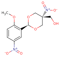 2d structure of [2-(2-methoxy-5-nitrophenyl)-5-nitro-1,3-dioxan-5-yl]methanol