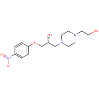 2d structure of (2R)-1-[4-(2-hydroxyethyl)piperazin-1-yl]-3-(4-nitrophenoxy)propan-2-ol