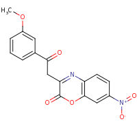 2d structure of 3-[2-(3-methoxyphenyl)-2-oxoethyl]-7-nitro-2H-1,4-benzoxazin-2-one