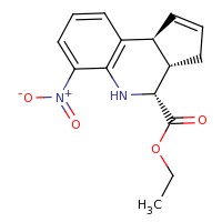 2d structure of ethyl (3aS,4R,9bS)-6-nitro-3H,3aH,4H,5H,9bH-cyclopenta[c]quinoline-4-carboxylate