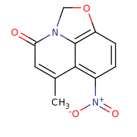 2d structure of 9-methyl-7-nitro-3-oxa-1-azatricyclo[6.3.1.0^{4,12}]dodeca-4(12),5,7,9-tetraen-11-one