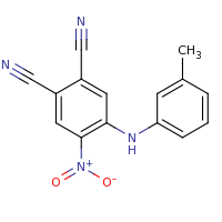 2d structure of 4-[(3-methylphenyl)amino]-5-nitrobenzene-1,2-dicarbonitrile