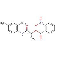 2d structure of (1R)-1-[(2,4-dimethylphenyl)carbamoyl]ethyl 2-nitrobenzoate