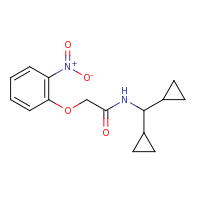 2d structure of N-(dicyclopropylmethyl)-2-(2-nitrophenoxy)acetamide
