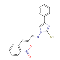 2d structure of 1-[(E)-[(2E)-3-(2-nitrophenyl)prop-2-en-1-ylidene]amino]-4-phenyl-1H-imidazole-2-thiol