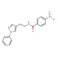 2d structure of 4-nitro-N-[2-(1-phenyl-1H-pyrazol-4-yl)ethyl]benzamide