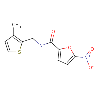 2d structure of N-[(3-methylthiophen-2-yl)methyl]-5-nitrofuran-2-carboxamide