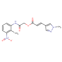 2d structure of [(2-methyl-3-nitrophenyl)carbamoyl]methyl (2E)-3-(1-methyl-1H-pyrazol-4-yl)prop-2-enoate