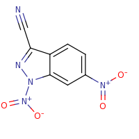 2d structure of 1,6-dinitro-1H-indazole-3-carbonitrile