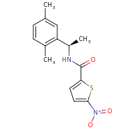 2d structure of N-[(1R)-1-(2,5-dimethylphenyl)ethyl]-5-nitrothiophene-2-carboxamide