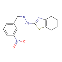 2d structure of 2-[(Z)-2-[(3-nitrophenyl)methylidene]hydrazin-1-yl]-4,5,6,7-tetrahydro-1,3-benzothiazole