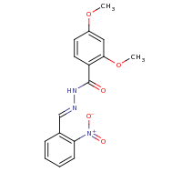 2d structure of 2,4-dimethoxy-N'-[(1E)-(2-nitrophenyl)methylidene]benzohydrazide