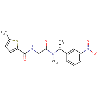 2d structure of N-methyl-2-[(5-methylthiophen-2-yl)formamido]-N-[(1R)-1-(3-nitrophenyl)ethyl]acetamide