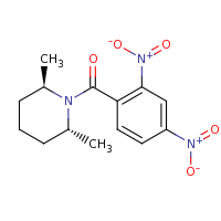 2d structure of (2R,6R)-1-[(2,4-dinitrophenyl)carbonyl]-2,6-dimethylpiperidine
