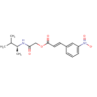 2d structure of {[(2S)-3-methylbutan-2-yl]carbamoyl}methyl (2E)-3-(3-nitrophenyl)prop-2-enoate