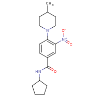 2d structure of N-cyclopentyl-4-(4-methylpiperidin-1-yl)-3-nitrobenzamide