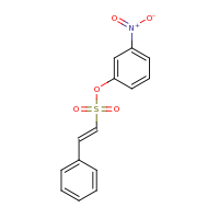 2d structure of (E)-(3-nitrophenyl 2-phenylethene-1-sulfonate)