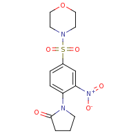 2d structure of 1-[4-(morpholine-4-sulfonyl)-2-nitrophenyl]pyrrolidin-2-one