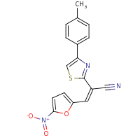 2d structure of (2Z)-2-[4-(4-methylphenyl)-1,3-thiazol-2-yl]-3-(5-nitrofuran-2-yl)prop-2-enenitrile