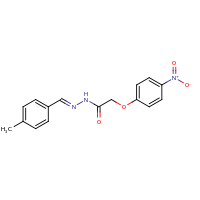 2d structure of N'-[(1E)-(4-methylphenyl)methylidene]-2-(4-nitrophenoxy)acetohydrazide