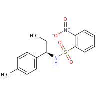 2d structure of N-[(1R)-1-(4-methylphenyl)propyl]-2-nitrobenzene-1-sulfonamide