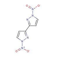 2d structure of 1-nitro-3-(1-nitro-1H-pyrazol-3-yl)-1H-pyrazole