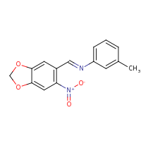 2d structure of (NE)-3-methyl-N-[(6-nitro-2H-1,3-benzodioxol-5-yl)methylidene]aniline