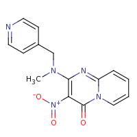 2d structure of 2-[methyl(pyridin-4-ylmethyl)amino]-3-nitro-4H-pyrido[1,2-a]pyrimidin-4-one