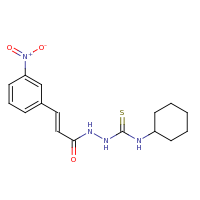 2d structure of (2E)-N-[(cyclohexylcarbamothioyl)amino]-3-(3-nitrophenyl)prop-2-enamide