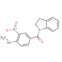 2d structure of 4-[(2,3-dihydro-1H-indol-1-yl)carbonyl]-N-methyl-2-nitroaniline