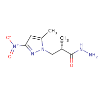 2d structure of (2S)-2-methyl-3-(5-methyl-3-nitro-1H-pyrazol-1-yl)propanehydrazide