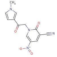 2d structure of 1-[2-(1-methyl-1H-pyrrol-3-yl)-2-oxoethyl]-5-nitro-2-oxo-1,2-dihydropyridine-3-carbonitrile