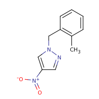 2d structure of 1-[(2-methylphenyl)methyl]-4-nitro-1H-pyrazole