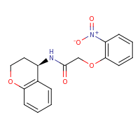 2d structure of N-[(4R)-3,4-dihydro-2H-1-benzopyran-4-yl]-2-(2-nitrophenoxy)acetamide