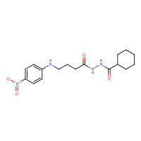 2d structure of N'-{4-[(4-nitrophenyl)amino]butanoyl}cyclohexanecarbohydrazide