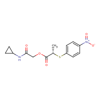 2d structure of (cyclopropylcarbamoyl)methyl (2S)-2-[(4-nitrophenyl)sulfanyl]propanoate